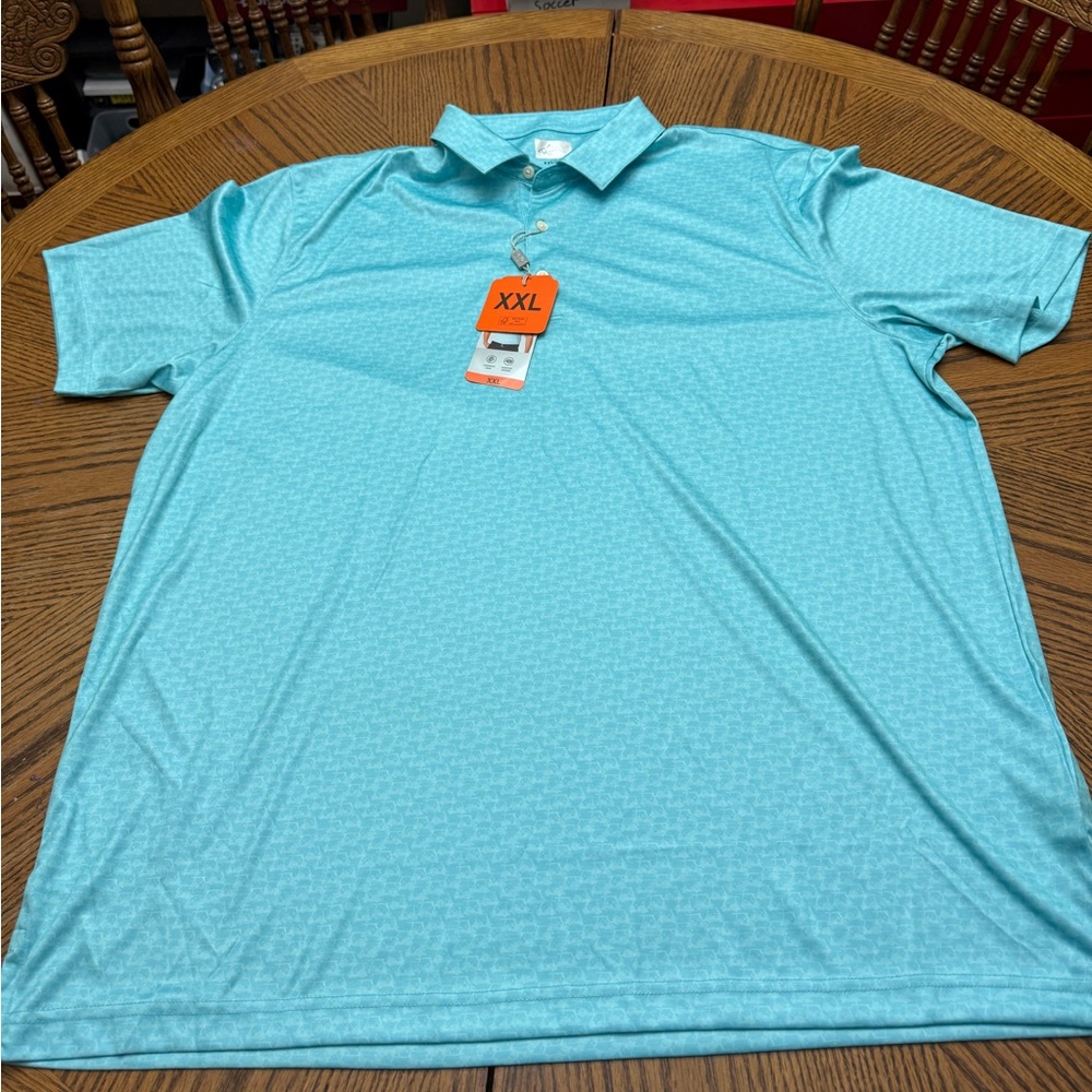 Men's Performance Polo Shirt - Light Aqua XXL